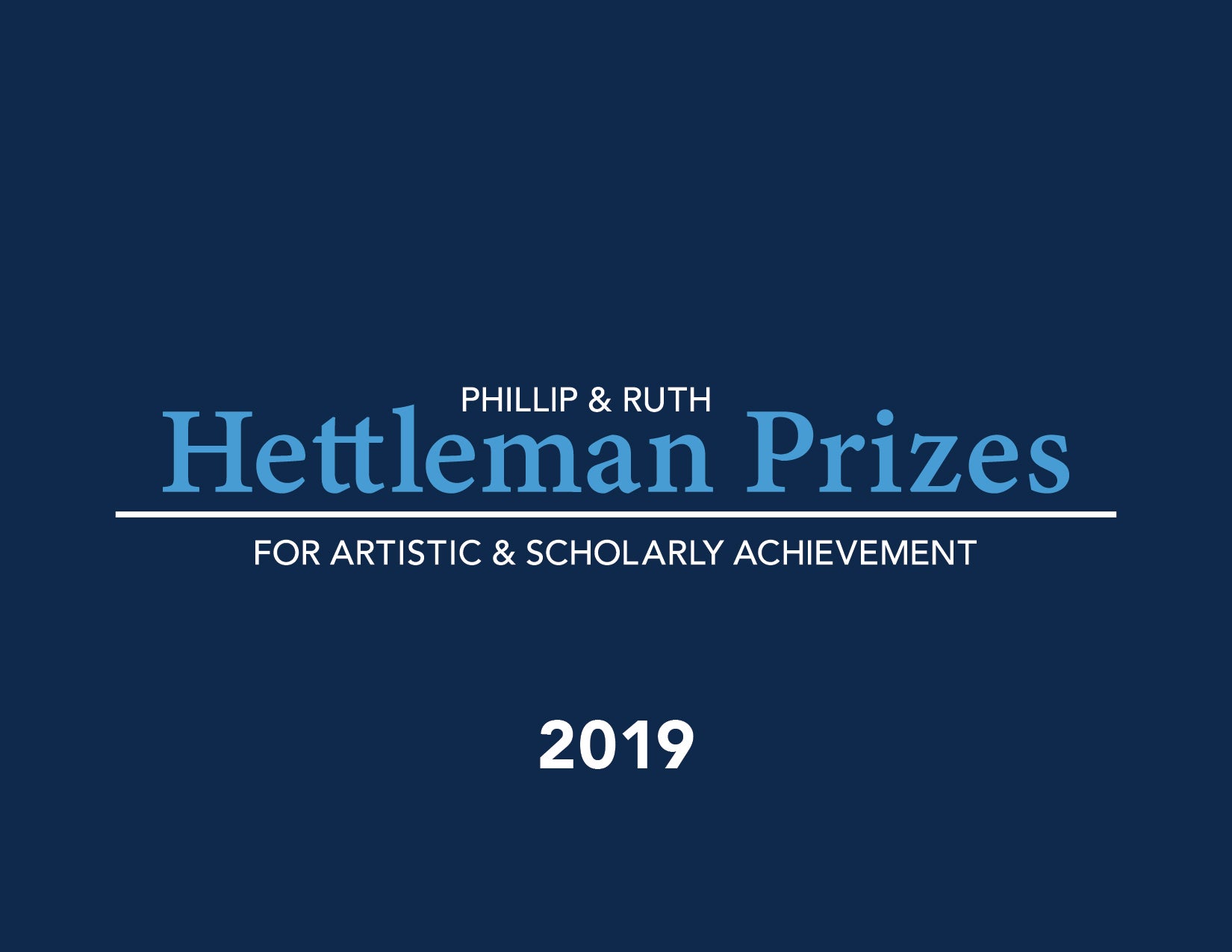 Feature photo with the "Hettleman Prizes" logo on a dark background.