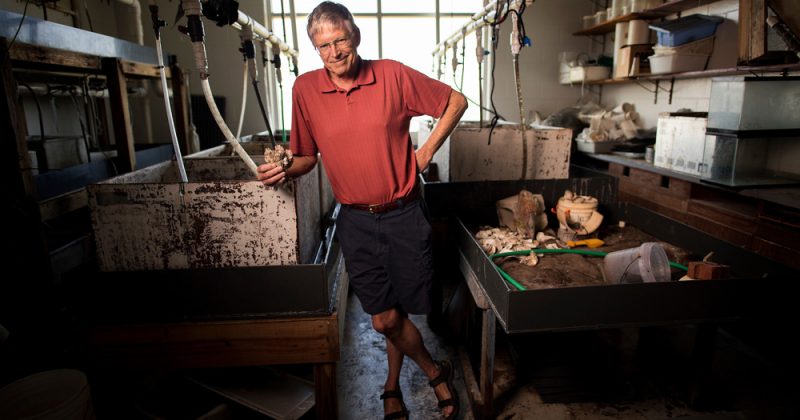 Pete Peterson in his lab at the UNC Institute of Marine Sciences. Photo by Jon Gardiner.