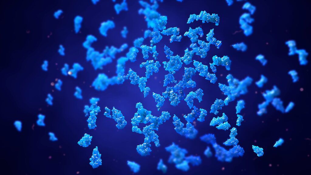 3D illustration of proteins