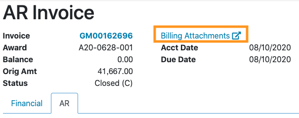 RAM Reports Direct Link to RAMSeS Billing Attachments image