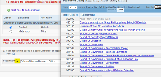 Image: A screen capture with the magnifying glass next to the word 'Department' highlighted.
