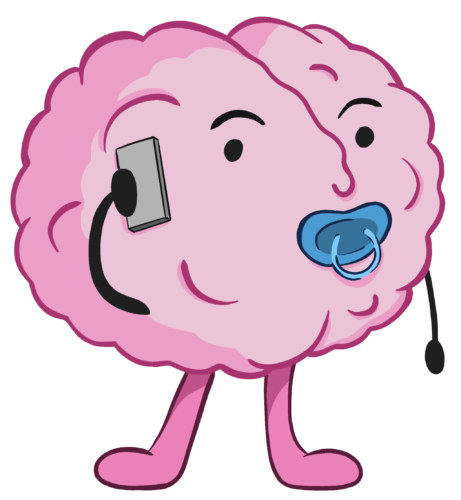 Cartoon picture of a brain