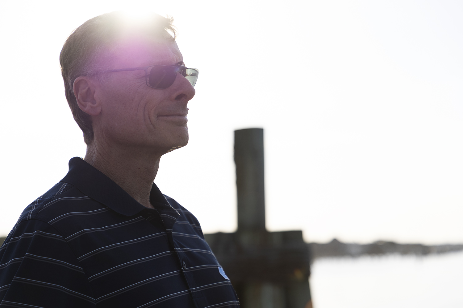 Rick Luettich looks over the Bogue Sound