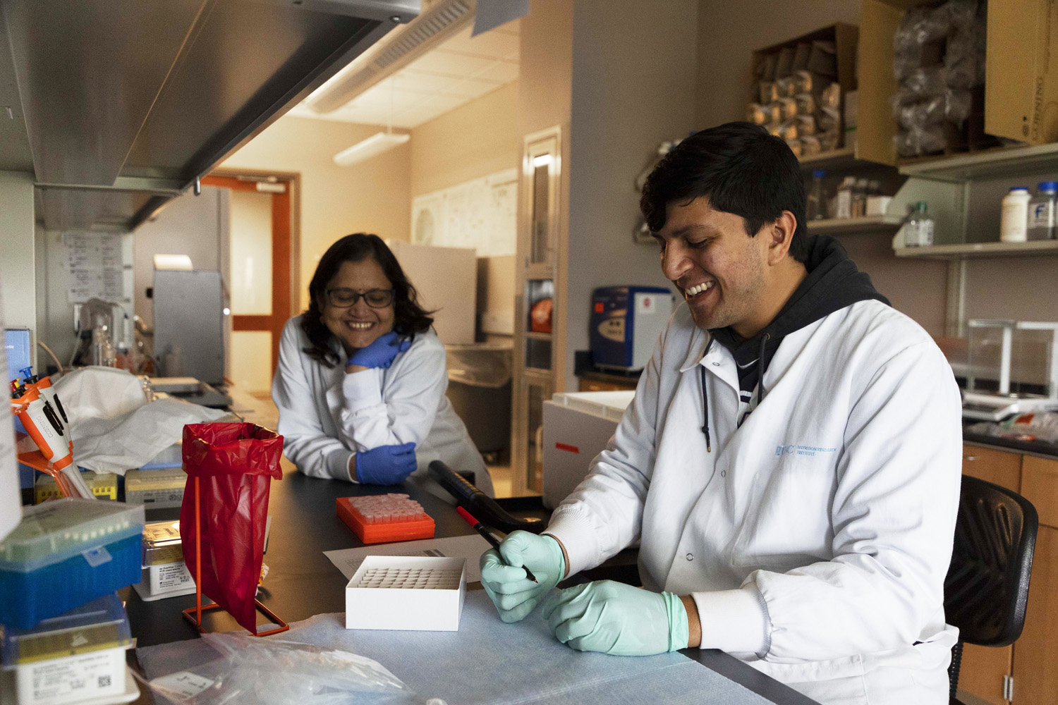 Voruganti shares a laugh with Ketan Joglekar
