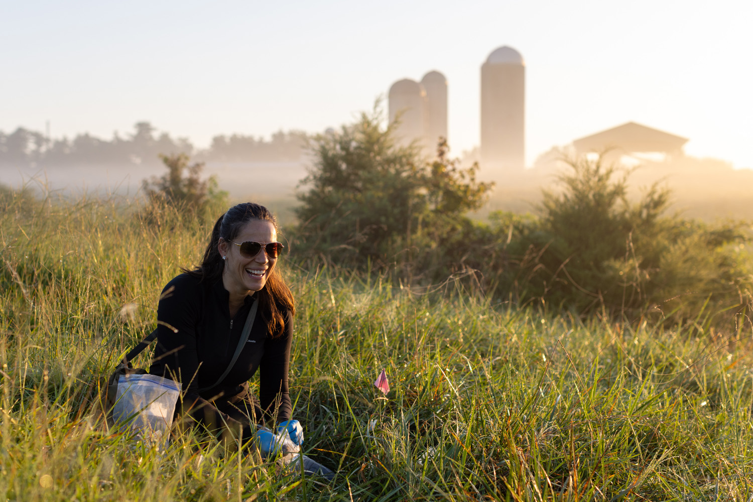Rada Petric laughs at a field site in Julian, NC