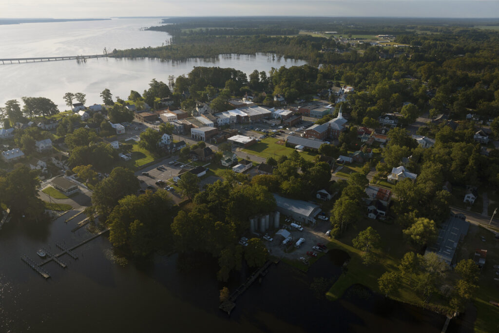 Overhead view of the Albermarle Sound