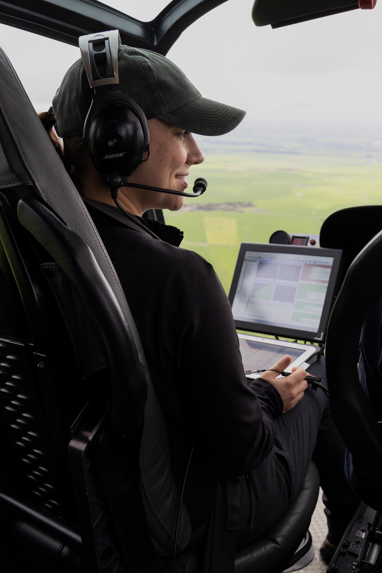 Marissa Dudek navigates LiDAR in a helicopter
