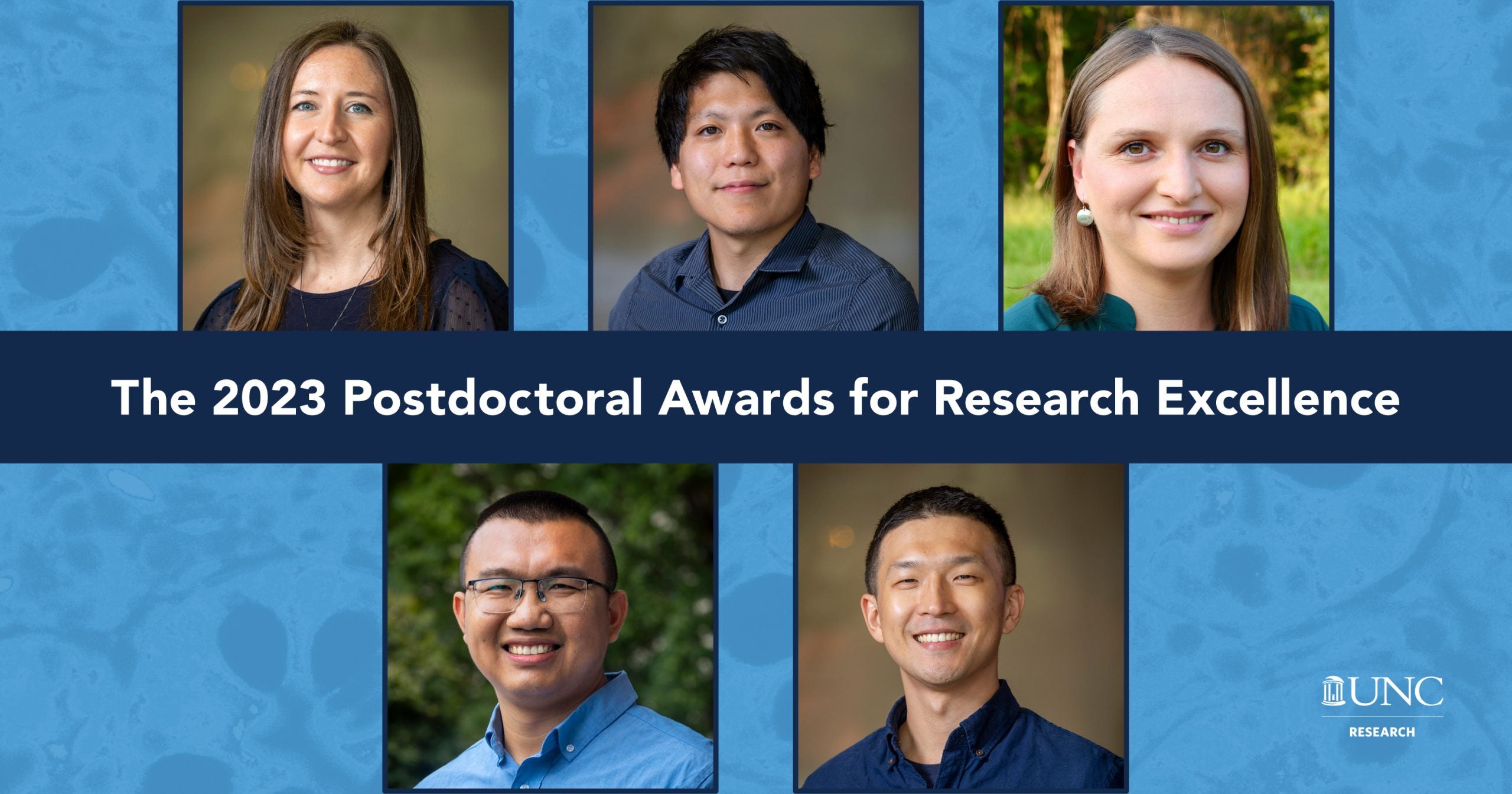 Five portraits of award winners.