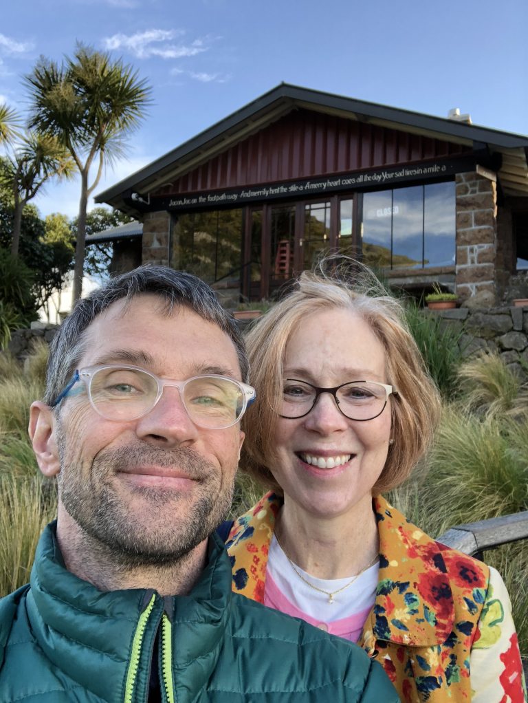 Selfie of Sullivan and Bulik in New Zealand in 2018.