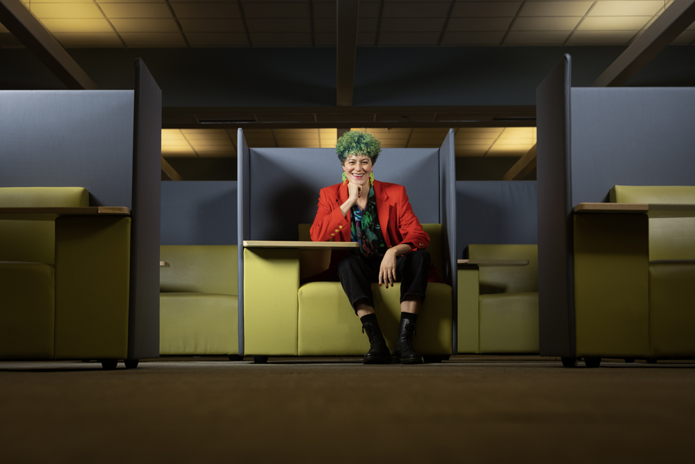Kathryn Desplanque in Davis Library
