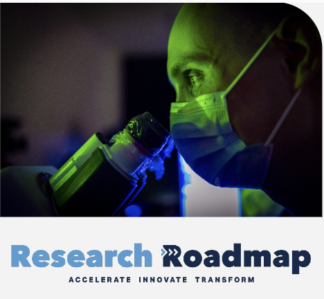 Research Roadmap logo on a Carolina blue background.