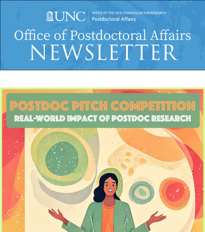 Screen capture of the Office of Postdoctoral Affairs Newsletter