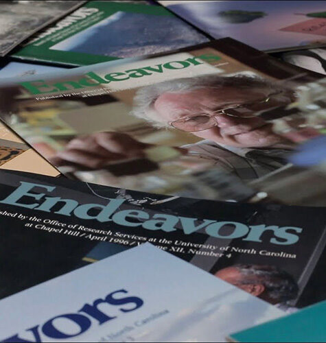 Several printed copies of Endeavors magazine
