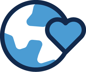 Icon: Globe with heart