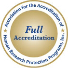 Seal: Full Accreditation by the Association for the Accreditation of Human Research Protection Programs, Inc.