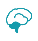 Icon depicting a human brain.