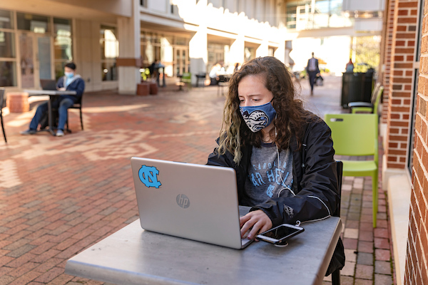 a student studying at UNC