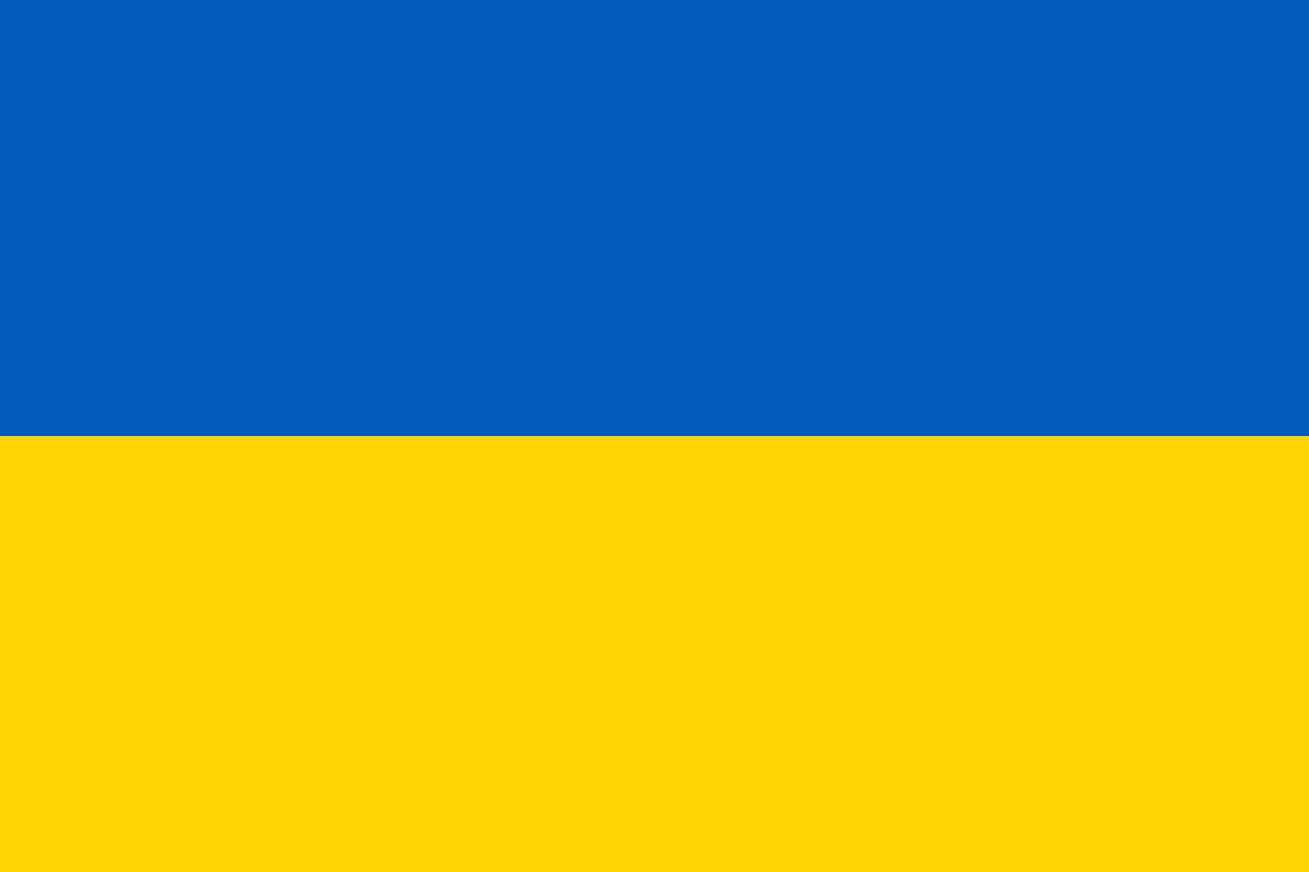 The blue and gold flag of Ukraine